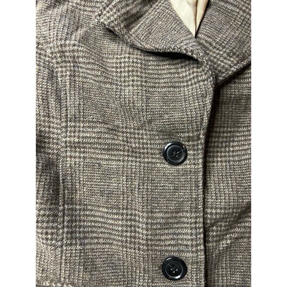 Merona Brown Tweed Blazer Jacket with Elbow Patches Satin Lined Academia Large - Picture 3 of 10